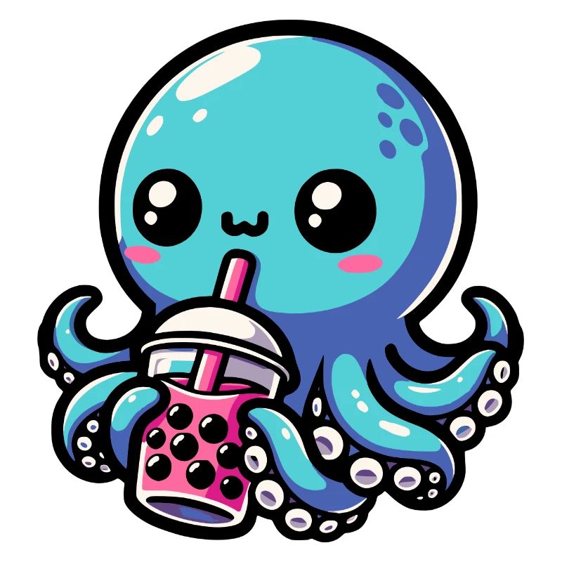Bubble Tea Octopus Boba Tea Kawaii Geschenk