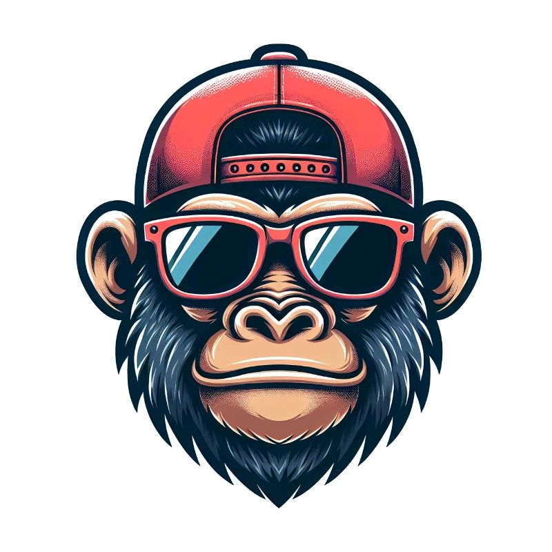 Gorilla with Basecap and Sunglasses