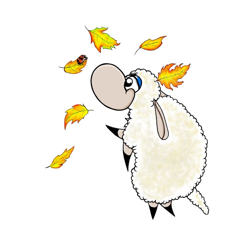 Wolly Sheepling Herbst Blätterfall