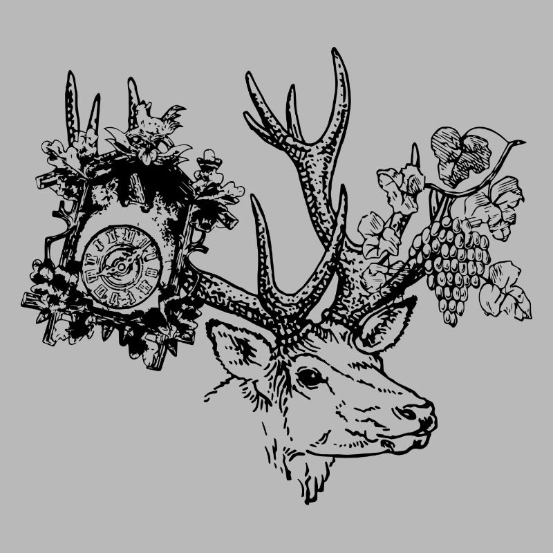 Deer with clock and grapes