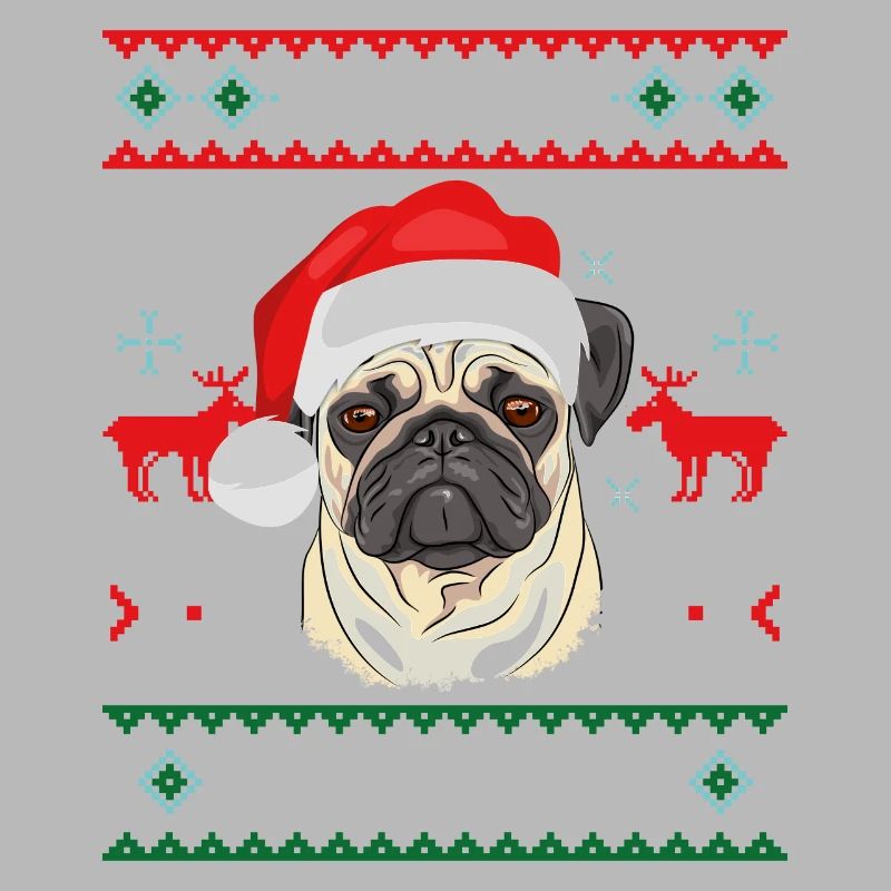 Joyeux Noël Pugmas drôle Pug laid Pull