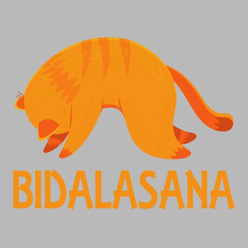 Refroidir les cadeaux de chat de gingembre de yoga de posture de chat de Bidalasana
