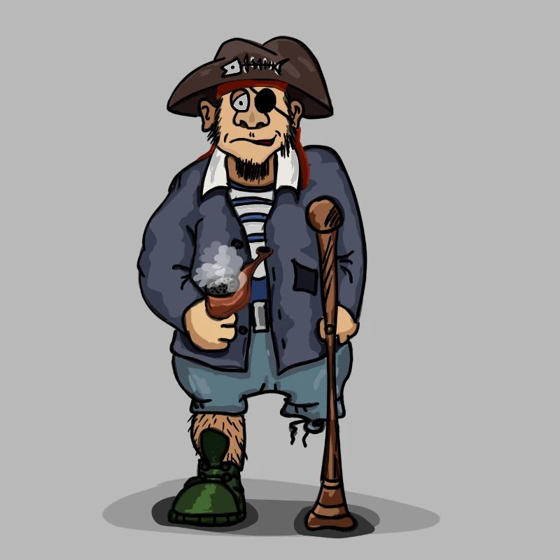 Pirate avec une jambe de bois idée cadeau eyepatch