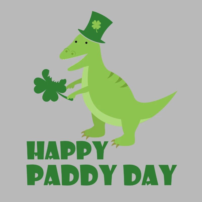 Saint Patricks Day shamrock clover Dino Trex TShirt