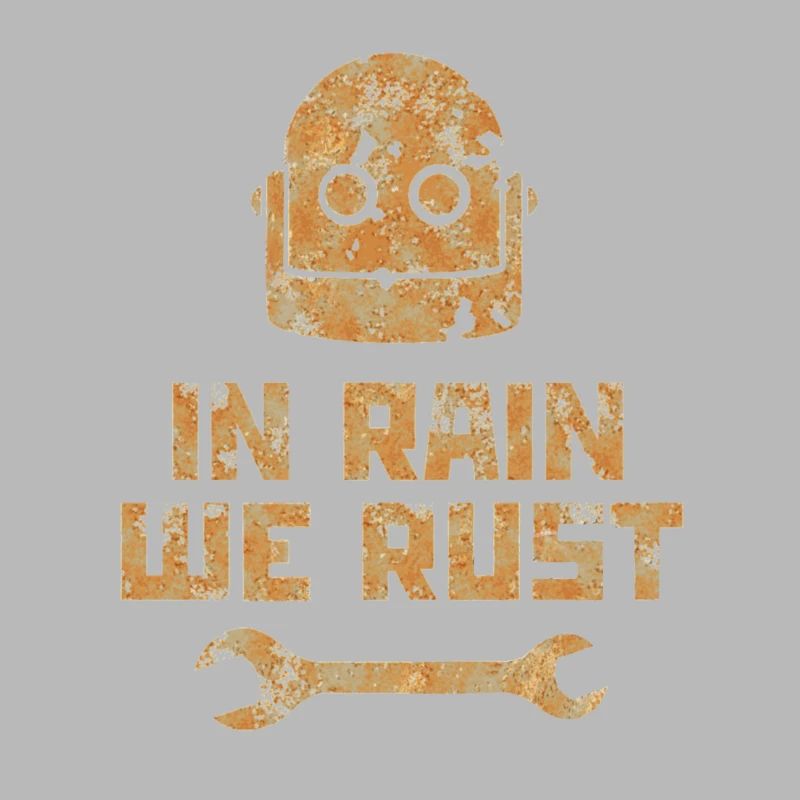 Robot, cyborg, machine - rusting in the rain