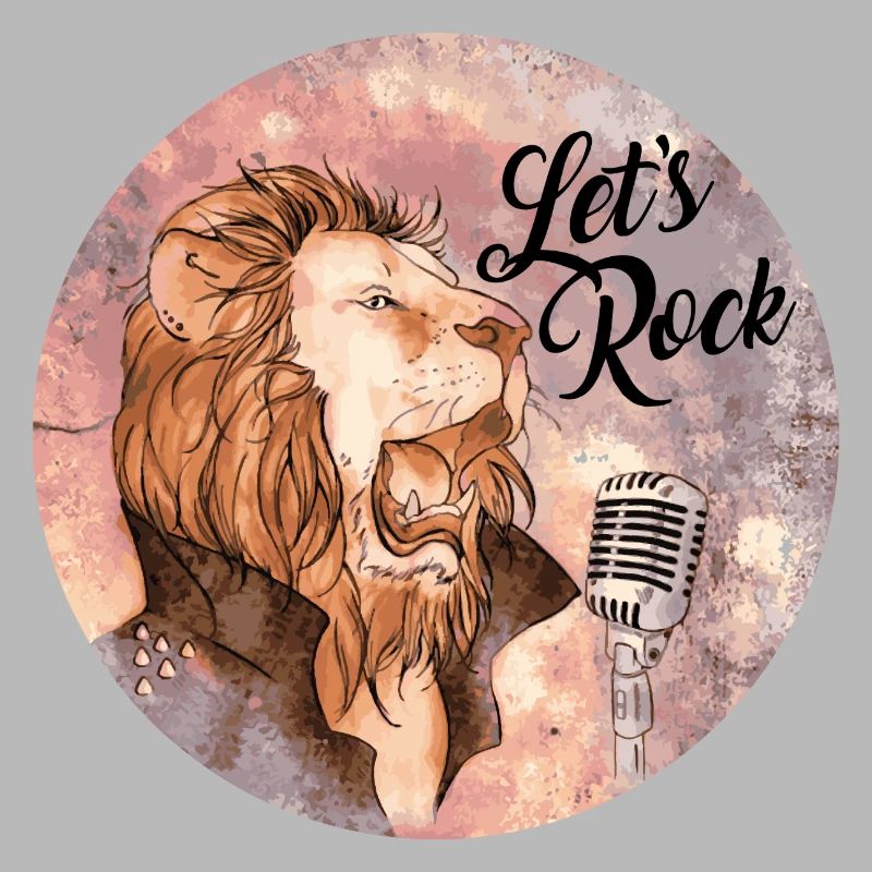 Löwe am Mikrofon Let`s Rock