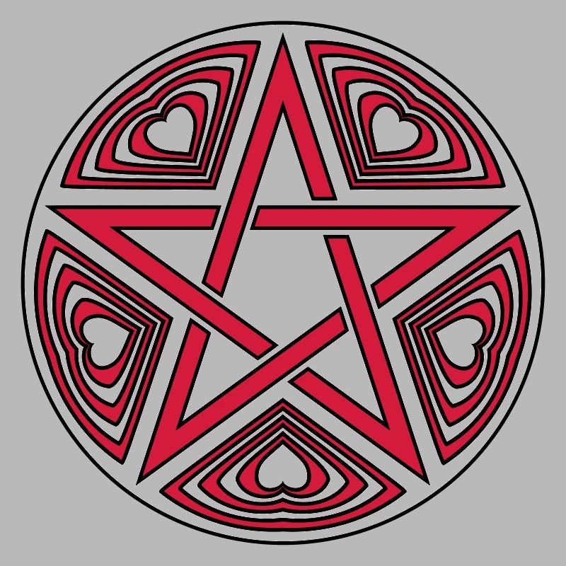Pentagram heart pattern vector good color selectable