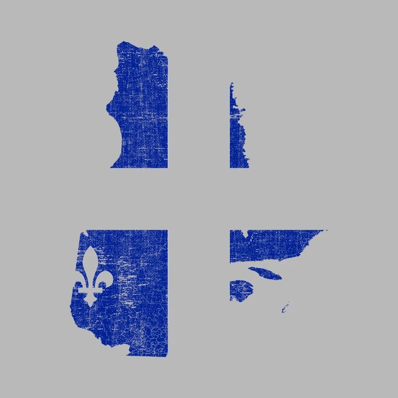 Quebec Map Shape and Flag