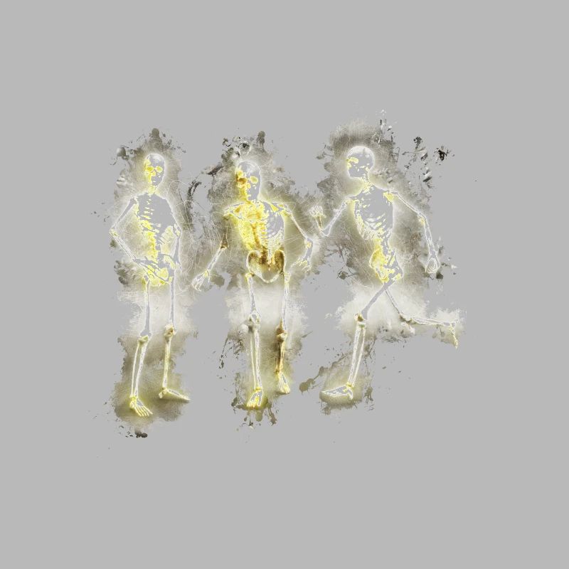 Skeleton bones Halloween glowing bright