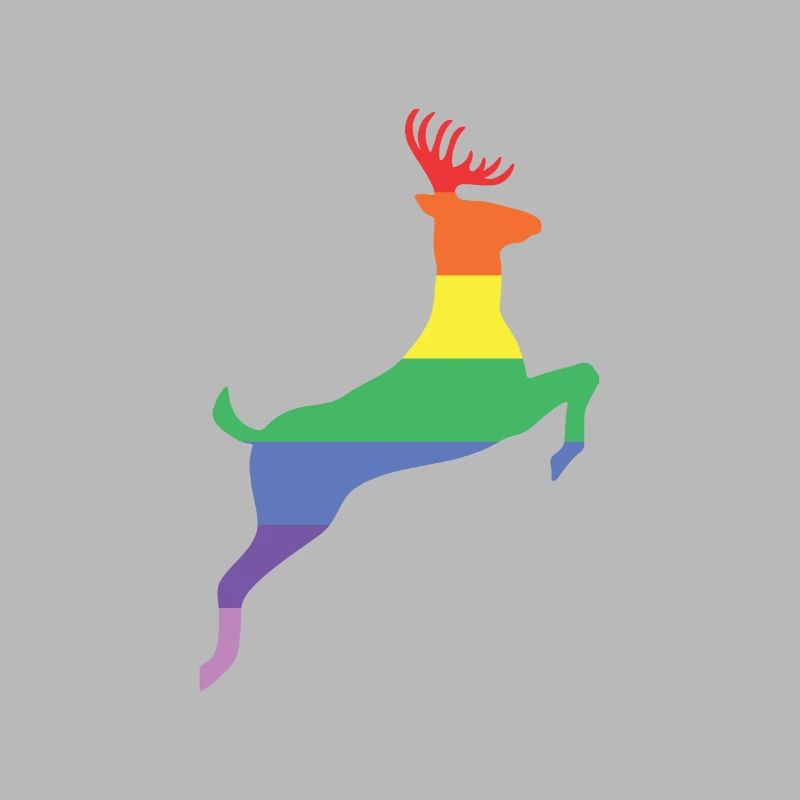 Regenbogen Hirsch Geschenk Bunt Pride CSD