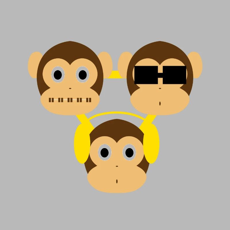 Drei Affen - einer blind, einer taub, einer stumm