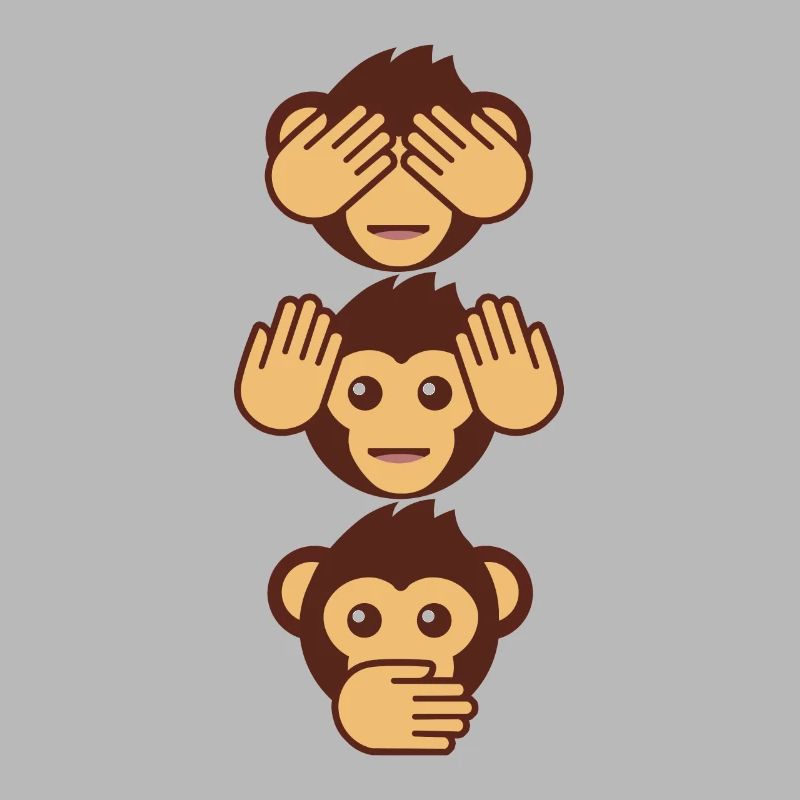 Drei Affen - einer blind, einer taub, einer stumm