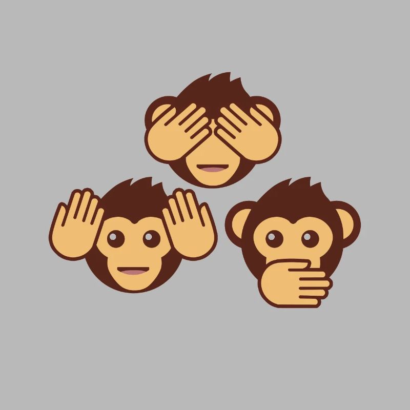 Drei Affen - einer blind, einer taub, einer stumm