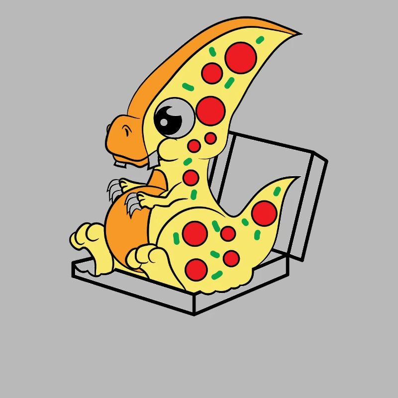 Conception de teeshirt "Pizzasaurus" mignonne et
