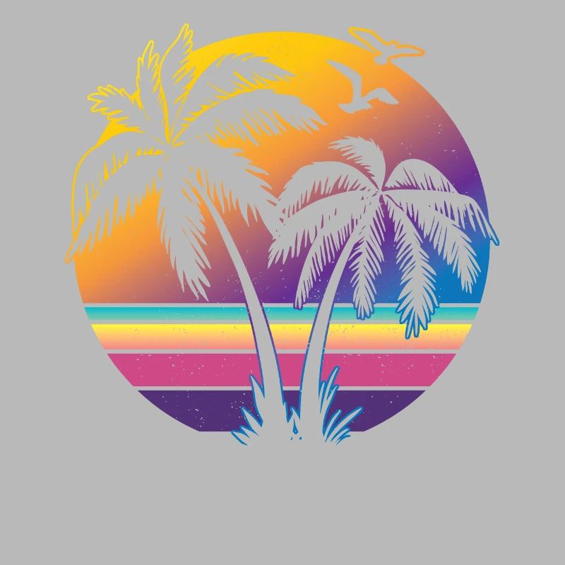 Coucher de soleil Vintage Palm Tree Gift Design Idea Beach