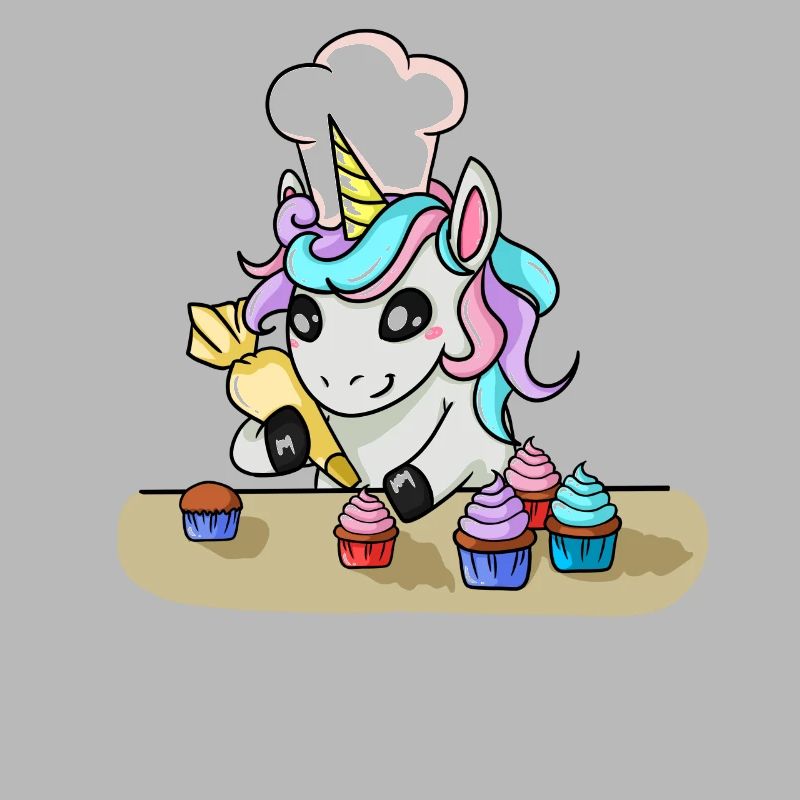 Unicorn baker baking cake pie