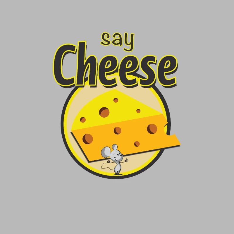 Say cheeseburger design with cheese and mouse