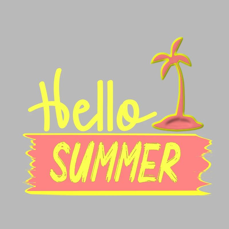 Hello SUMMER with palm tree for summer days