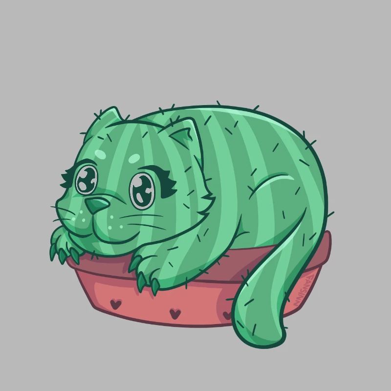 Catcus chat cactus chaton maison tigre
