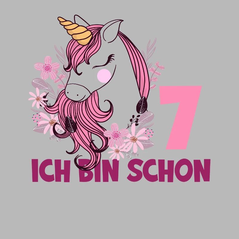 7. Geburtstag Mädchen 7 Jahre Pferd Pferde Einhorn