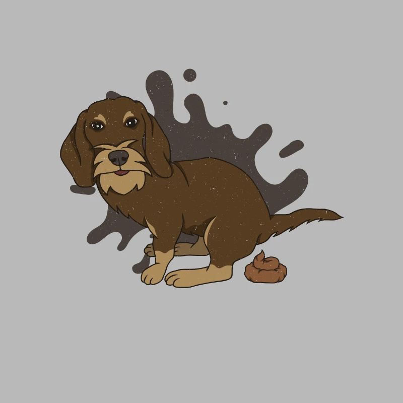 Rough-haired dachshund poops piles