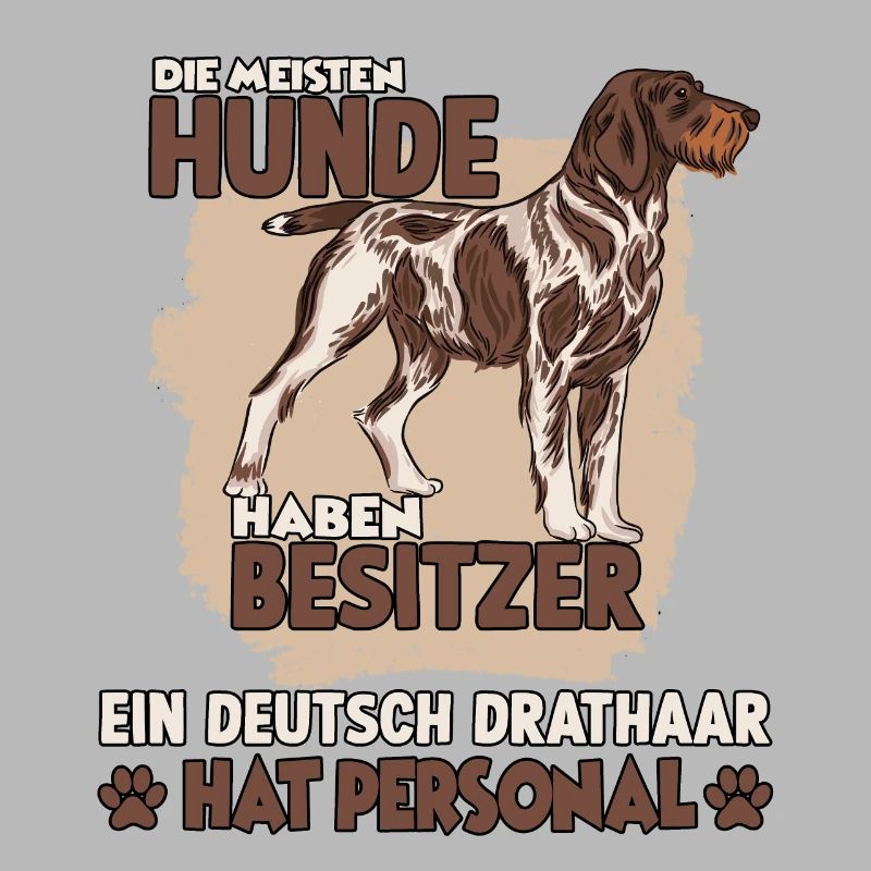 Deutsch Drahthaar Hundebesitzer lustig Hund Gassi