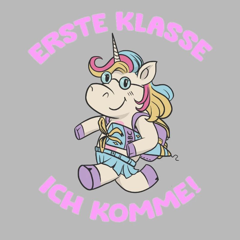 1 Klasse Einhorn Shirt Mädchen - Einschulung