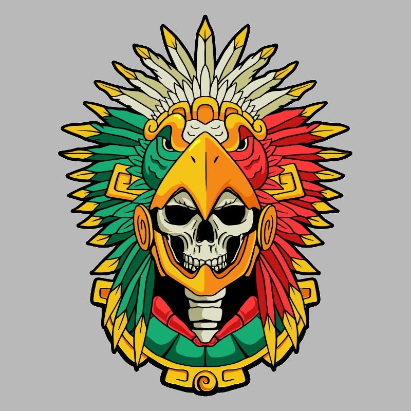 Aztèque Eagle Warrior Mayan Skull Inca