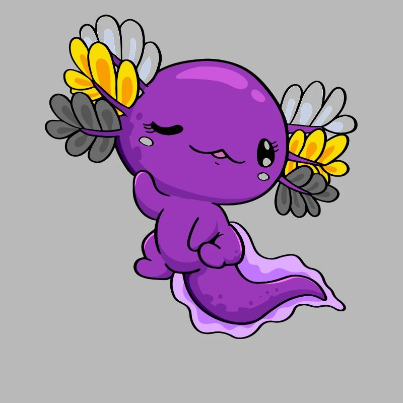 Non-binary flag Non-binary flag Kawaii Axolo
