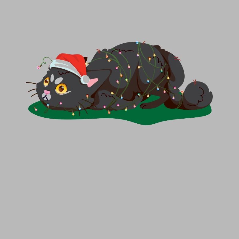 Chats Noël Chaton String Lights Ugly Noël
