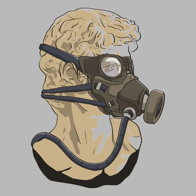 Zombiecore Esthétique David Head Statue Masque