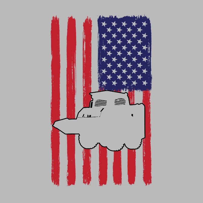 Chargeuse compacte avec drapeau des États-Unis