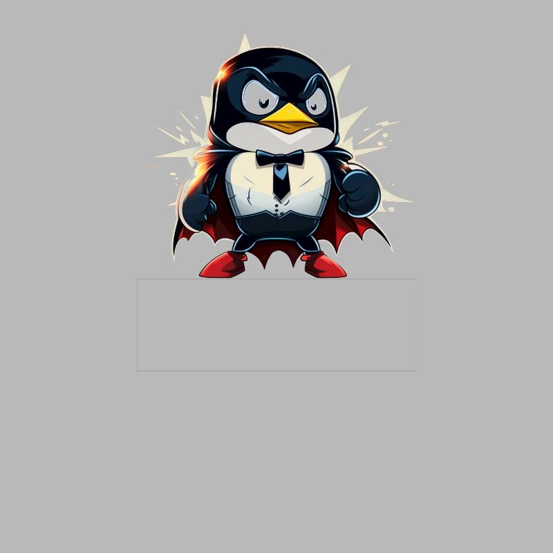 Linux Tux Penguin Powered by Sudo Superhero