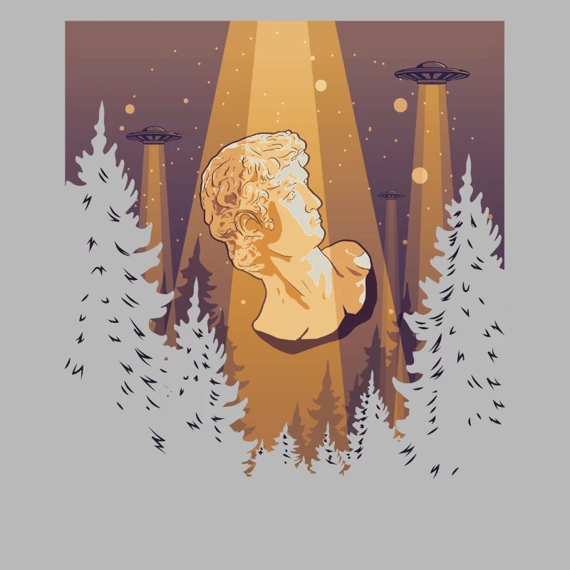 Cryptidcore Esthétique David Statue UFO
