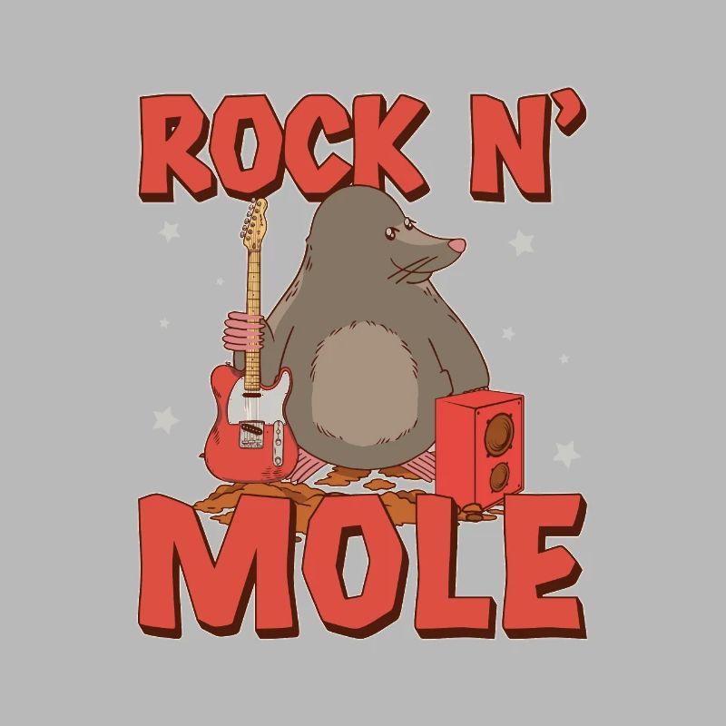 Funny Mole Rat Rock N' Mole For Mole Puns Lover