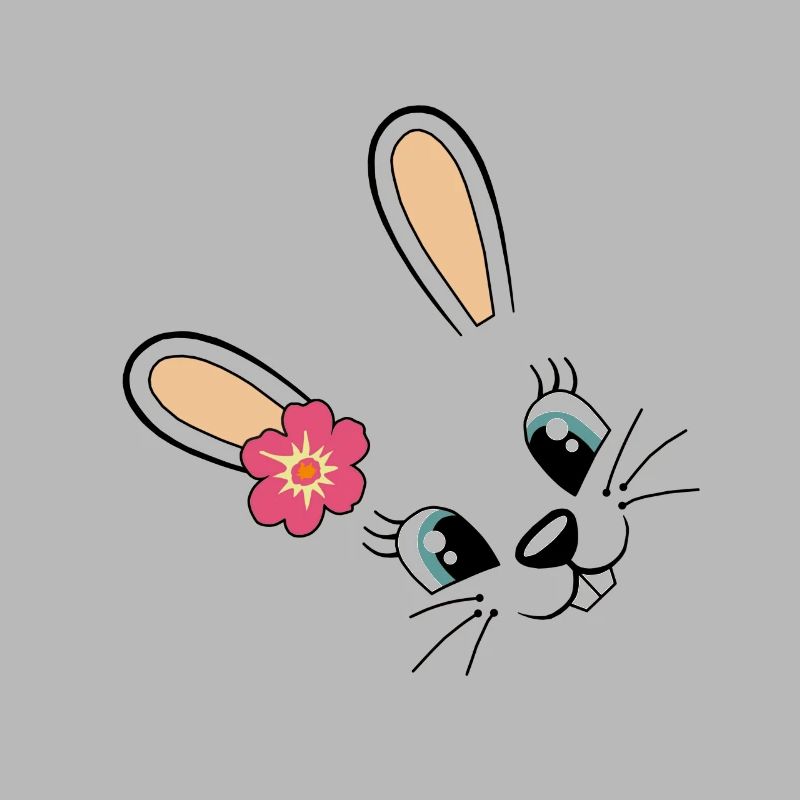 Lapin mignon lapin Pâques lapin Fleur mignonne