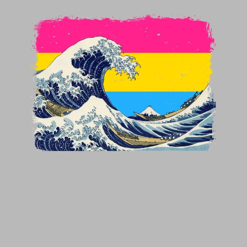 Pansexual Pride Pan Flag Great Wave devant Cana