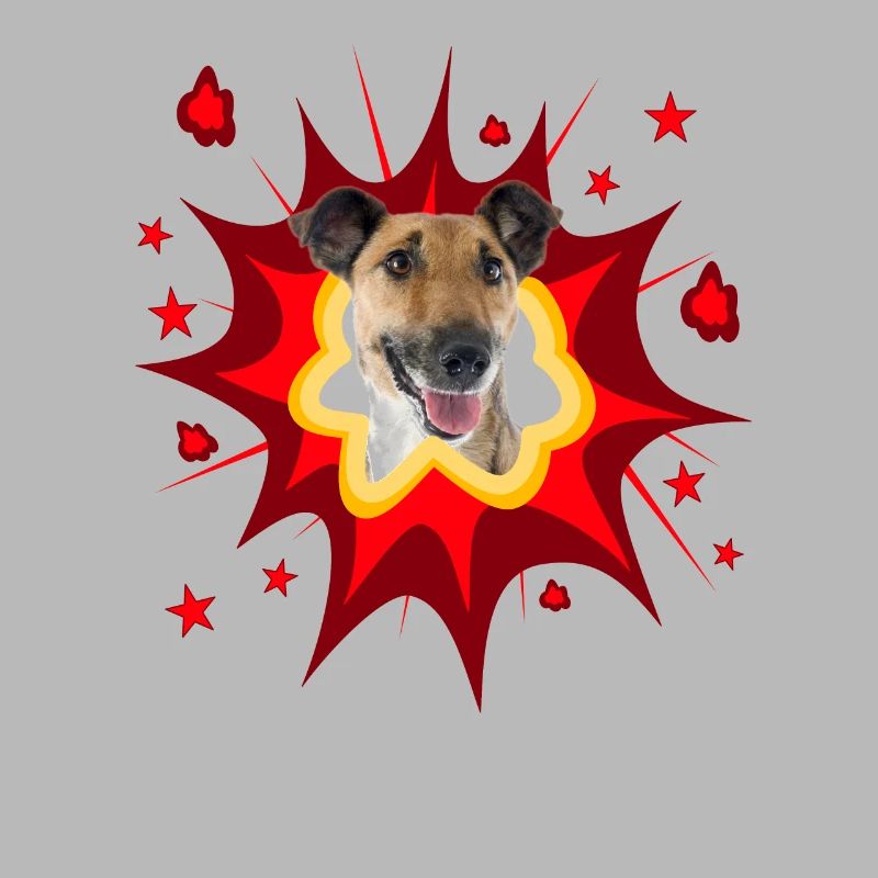 Comic Dog Design - Pow - Fox Terrier