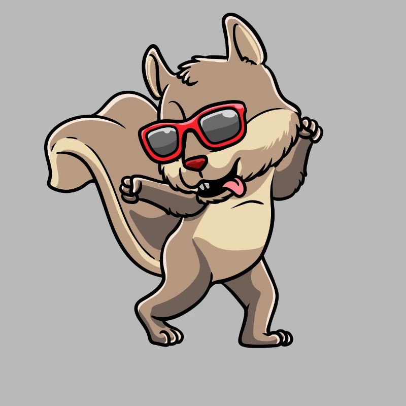 Tänzelndes Eichhörnchen Mit Sonnenbrille Nagetier