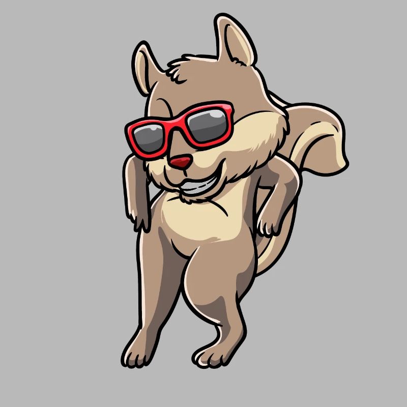 Prancing squirrel with sunglasses rodent