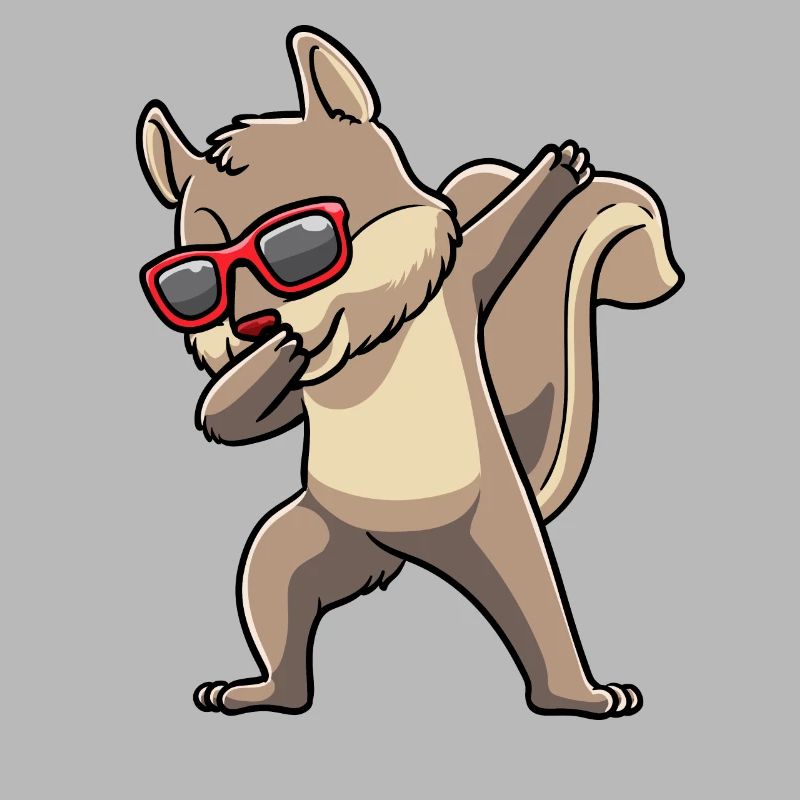Prancing squirrel with sunglasses rodent