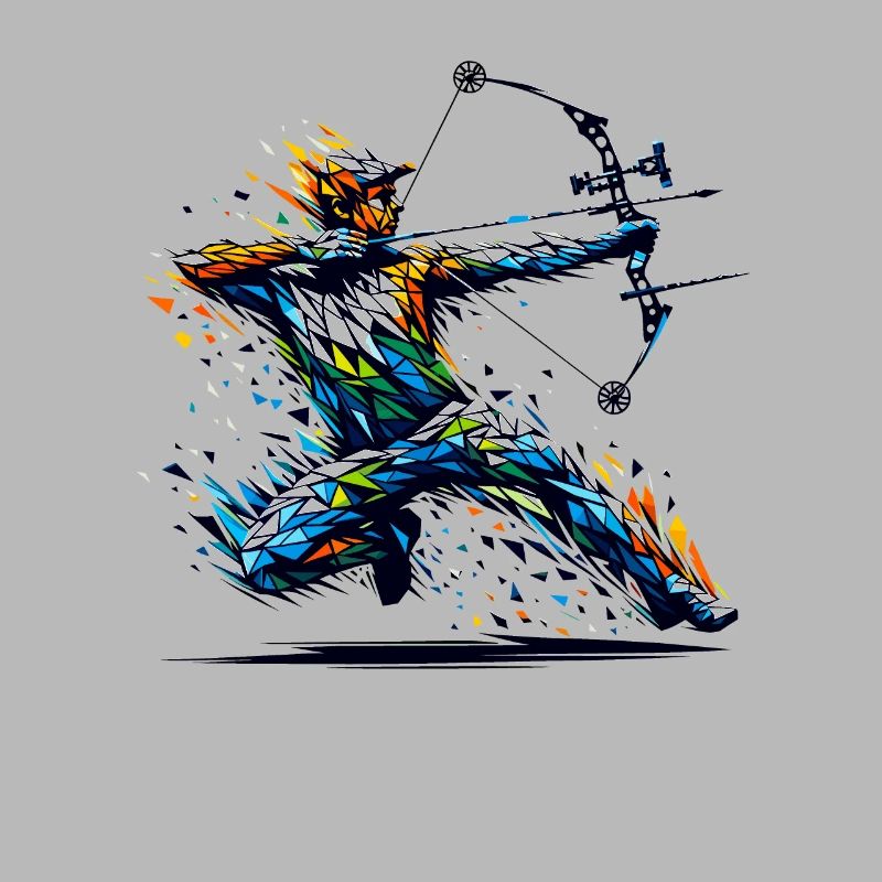 Polygon Art Archer Archery Bow And Arrow Archers