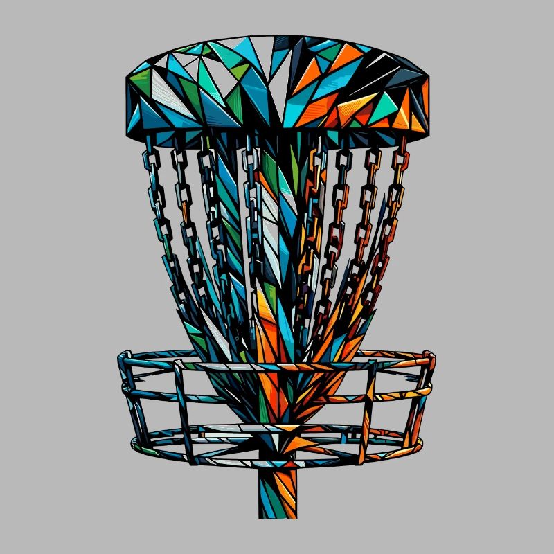 Polygon Art Frisbee Disc Golf Player Flying Discs