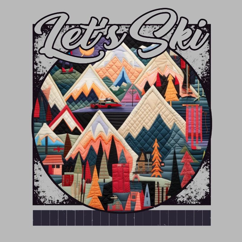 Let’s Ski Patchwork Ski Memories Quilted