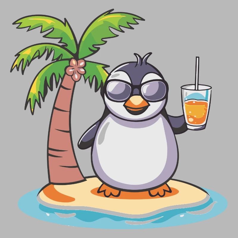 Penguin Summer Beach Vacation