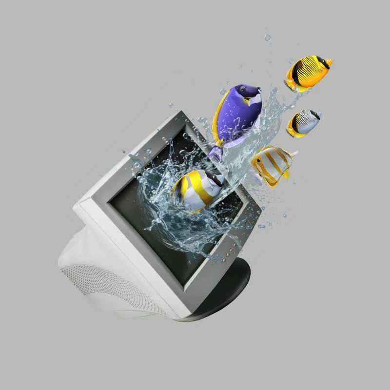 Frutiger Aero Aesthetic Tech Computer Aquarium