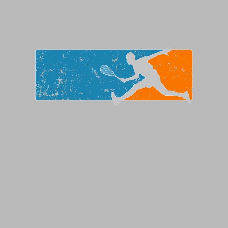 Squash fast player with tennis racket