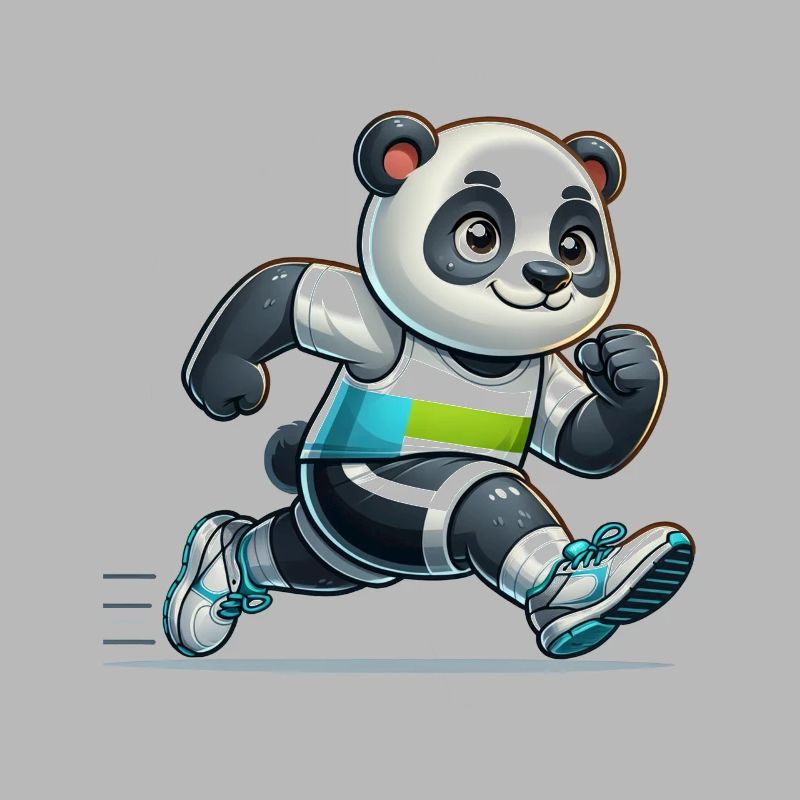 Cute Marathon Runner Panda