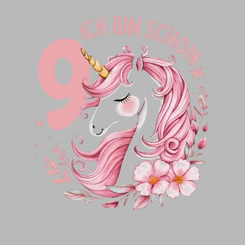 9. Geburtstag Mädchen 9 Jahre Pferd Pferde Einhorn