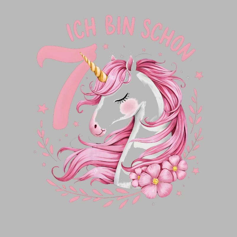 7. Geburtstag Mädchen 7 Jahre Pferd Pferde Einhorn